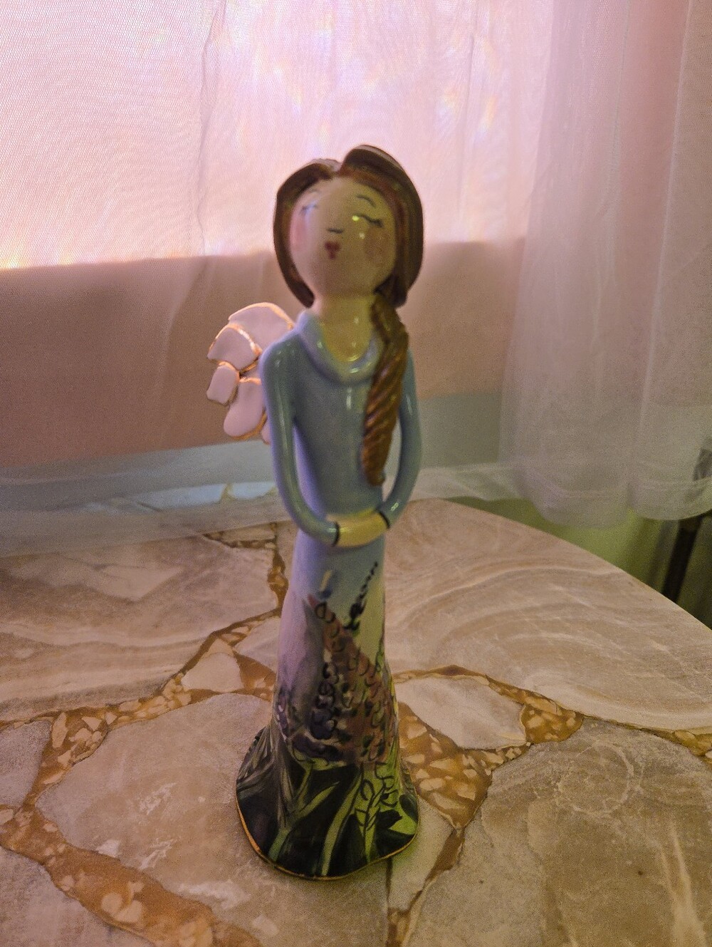 😇 Blue Sky Clayworks Garden Angel Figurine by Heather Goldminc ©2002
